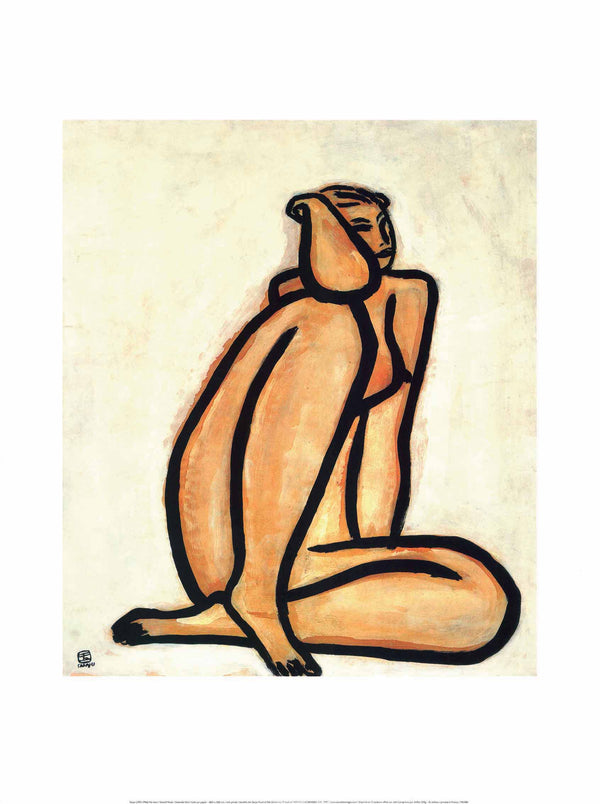 Seated Nude by Sanyu - 24 X 32 Inches (Art Print)