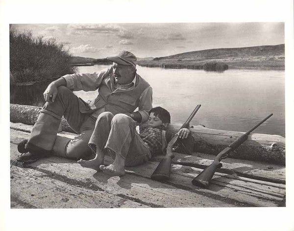 Ernest Hemingway and his Son Gregory, Sun Valley, 1941 by Robert Capa - 10 X 12 Inches (Art Print)