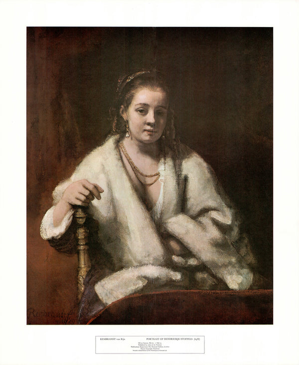 Portrait of Hendrickje Stoffels by Rembrandt Harmensz Van Rijn - 22 X 27 Inches (Art Print)