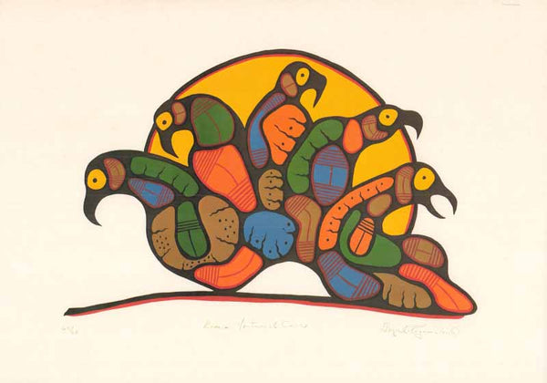 Loons Nocturnal Call, 1977 by Goyce Kakagemic - 11 X 16 Inches (Art Print)