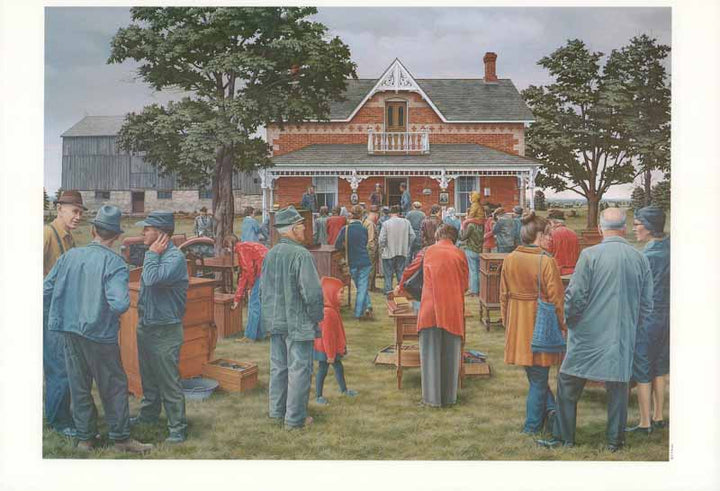 The Auction, 1975 by D. P. Brown - 11 X 16 Inches (Art Print)