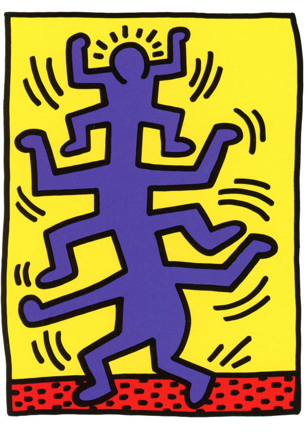 Growing/Silkscreen, 1988 by Keith Haring - 4 X 6 Inches (PostCard / Carte Simple)