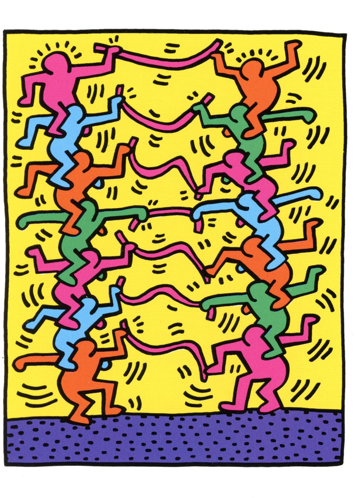Untitled / Lithograph, 1985 by Keith Haring - 4 X 6 Inches (PostCard / Carte Simple)
