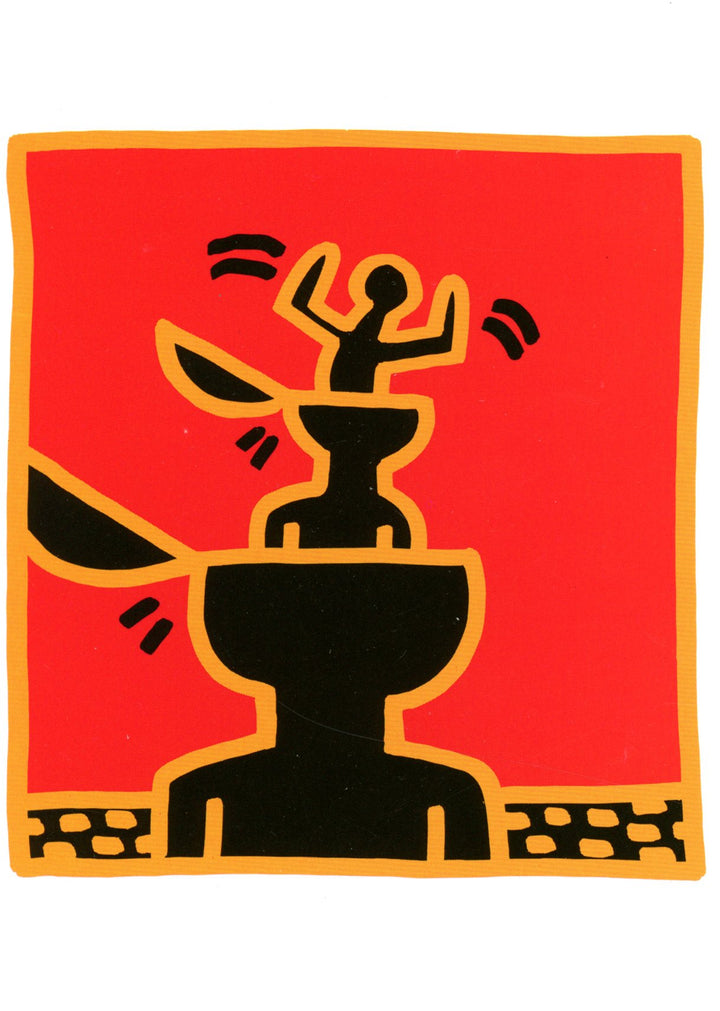 Untitled, 1982 by Keith Haring - 4 X 6 Inches (PostCard / Carte Simple)