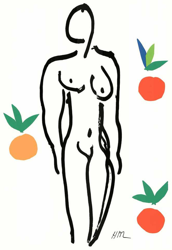 Nude with Oranges, 1953 by Henri Matisse - 28 X 40 Inches (Silkscreen / Serigraph)
