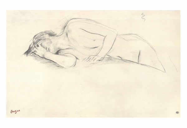 Naked Woman Lying on her Stomach by Edgar Degas - 28 X 40 Inches (Silkscreen / Serigraph)