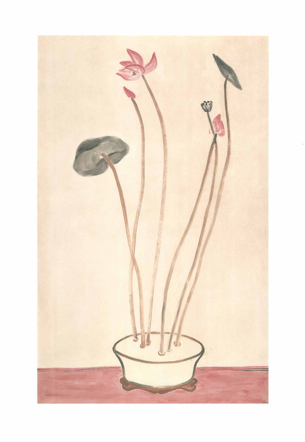 Pink Lotus by Sanyu - 28 X 40 Inches (Silkscreen)