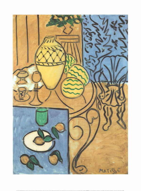 Yellow and Blue Interior, 1946 by Henri Matisse - 24 X 32 Inches (Silkscreen)