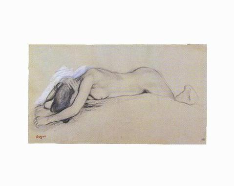 Naked Woman Lying on her Stomach, 1865 by Edgar Degas - 16 X 20 Inches (Art Print)