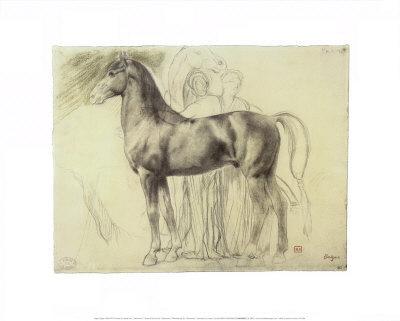 Study of Horses for "Semiramis" by Edgar Degas - 16 X 20 Inches (Art Print)