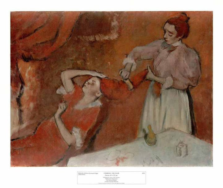 Combing the Hair by Edgar Degas - 24 X 28 Inches (Art Print)