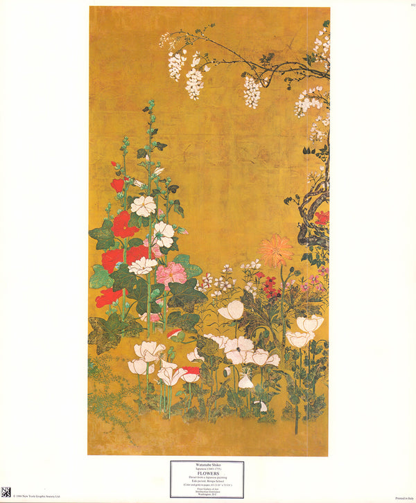 Flowers by Watanabe Shiko - 17 X 20 Inches (Art Print)