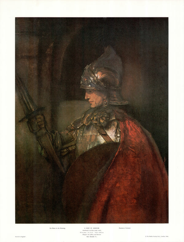 A Man in Armour by Rembrandt - 23 X 30 Inches (Art Print)