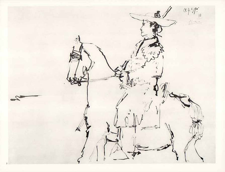 The Picador on Horseback, 1959 by Pablo Picasso - 10 X 12 Inches (Lithograph)