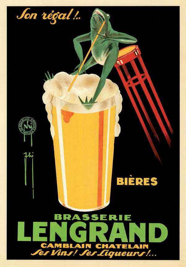 Brasserie Lengrand - 18 X 26 Inches (Vintage Art Print)