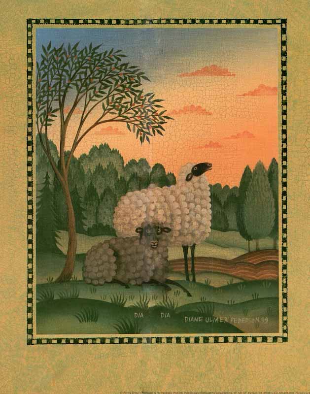 Morning Sheep, 1999 by Diane Pedersen - 11 X 14 Inches (Art Print)