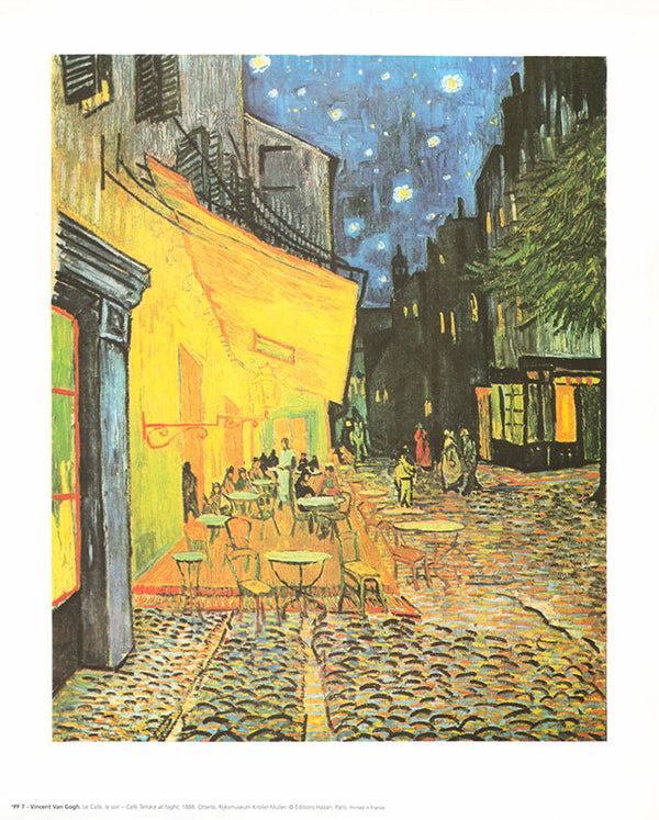 Café Terrace at Night , 1888 by Vincent Van Gogh - 10 X 12 Inches (Art Print)