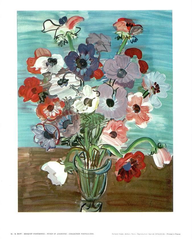 Bunch of Anemones by Raoul Dufy - 10 X 12 Inches (Art Print)