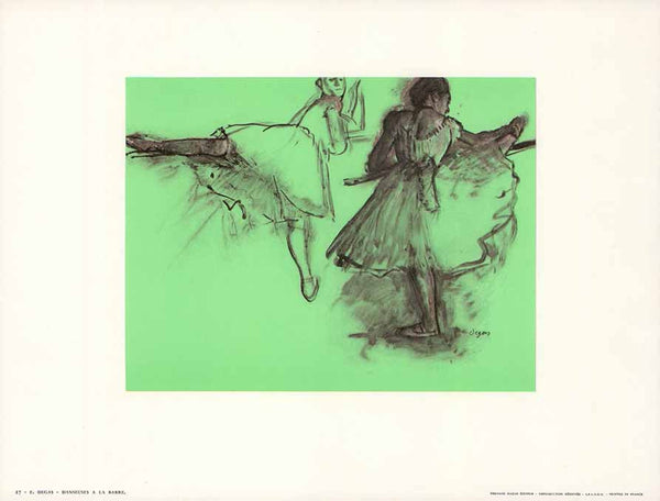 Danseuses a la Barre by Edgar Degas - 10 X 12 Inches (Art Print)