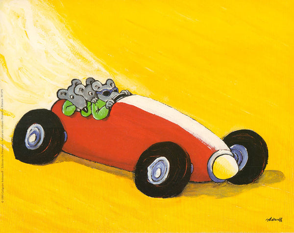 Souris en Voiture by Gregoire Solotareff - 10 X 12 Inches (Art Print)