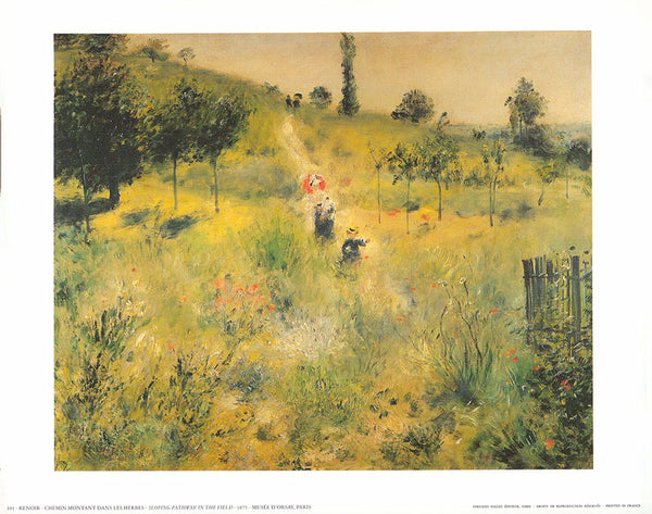 Chemin montant dans les herbes by Renoir - 10 X 12 Inches (Art Print)