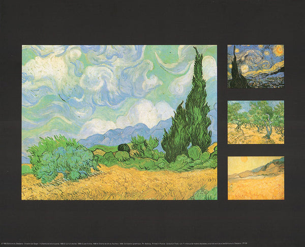 Champ de blé et cyprès , 1889 by Vincent Van Gogh - 10 X 12 Inches (Art Print)