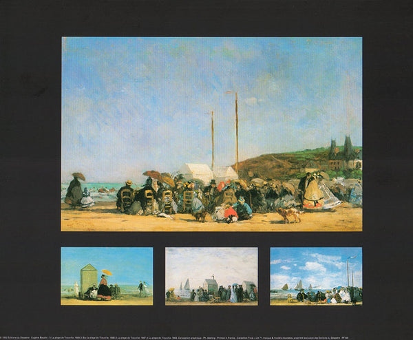 La plage de Trouville , 1864 by Eugène Boudin - 10 X 12 Inches (Art Print)