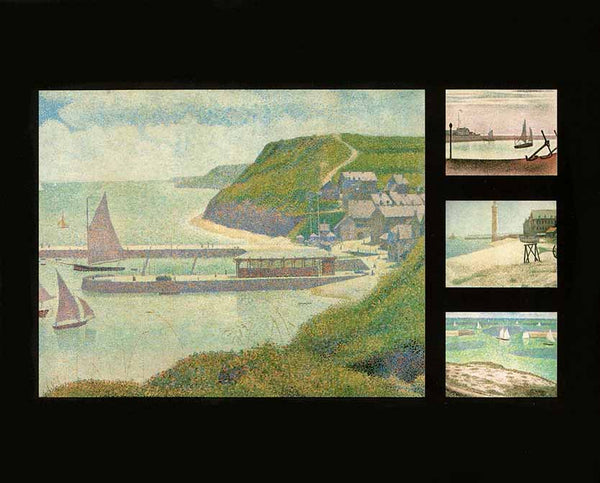 Port en Bessin, Avant Port, Maree Haute, 1888 by Georges Seurat - 10 X 12 Inches (Art Print)