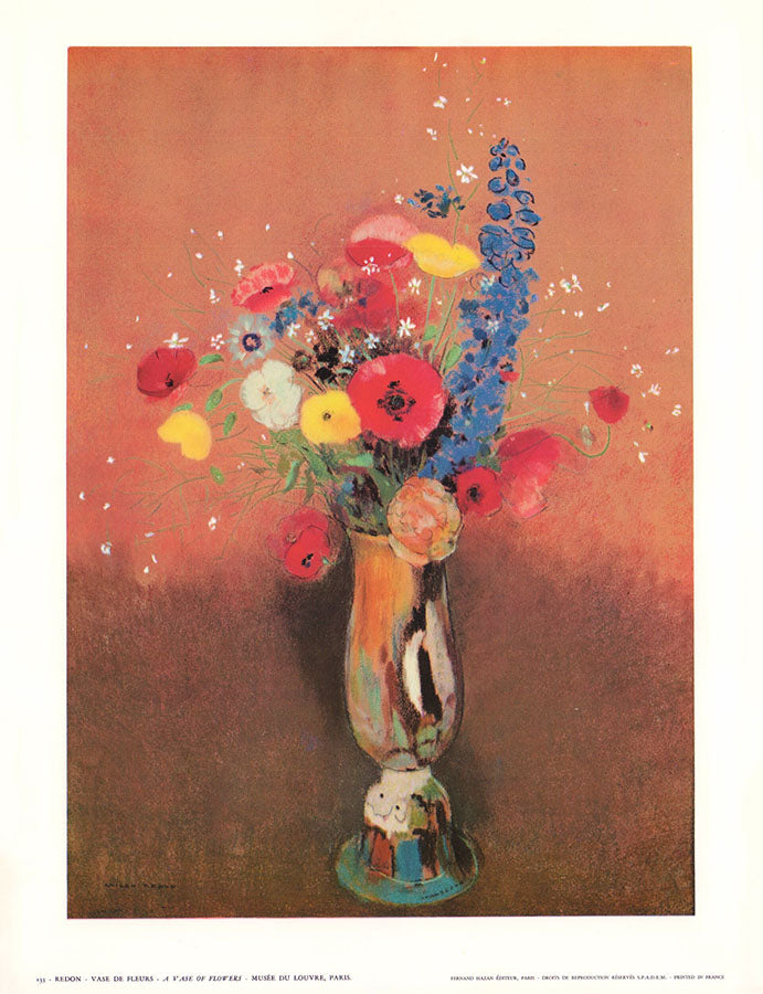 Fleur dans un Vase Noir by Odilon Redon - 24 X 32 Inches (Art