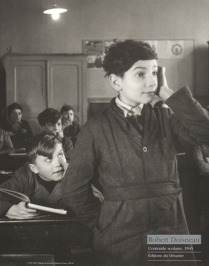 L'entraide scolaire , 1945 by Robert Doisneau - 10 X 12 Inches (Art Print)