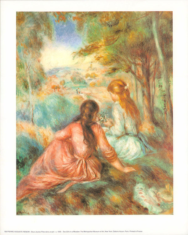 Two girls in a Meadow by Pierre Auguste Renoir - 10 X 12 Inches (Art Print)