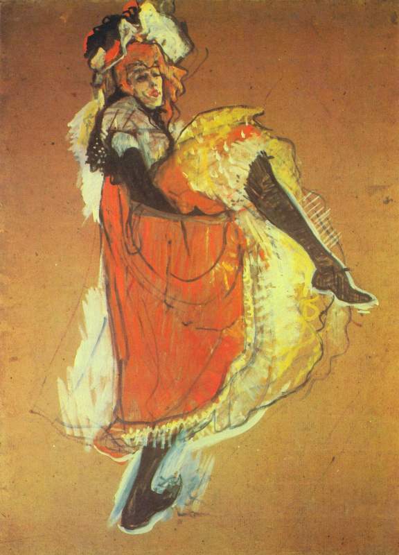 Jane Avril Dancing by Henri de Toulouse-Lautrec - 10 X 12 Inches (Art Print)
