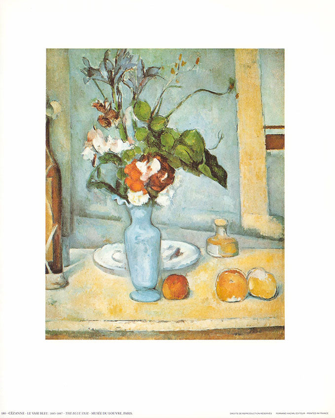 The blue vase 1885 - 1887 by Cézanne - 10 X 12 Inches (Art Print)