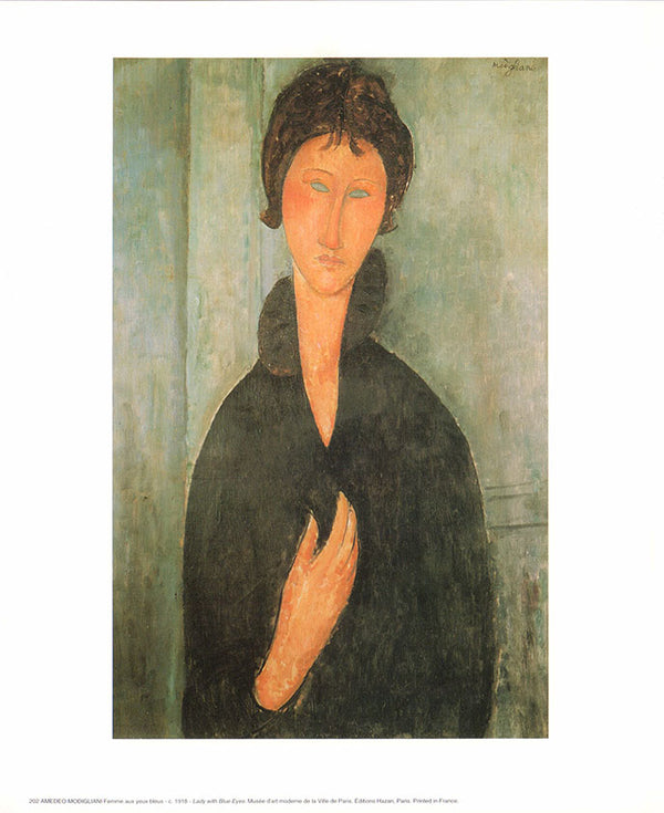 Lady with Blue Eyes by Amedeo Modigliani - 10 X 12 Inches (Art Print)
