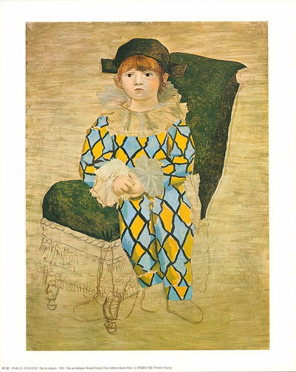 Paul as Harlequin by Pablo Picasso - 10 X 12 Inches (Art Print)