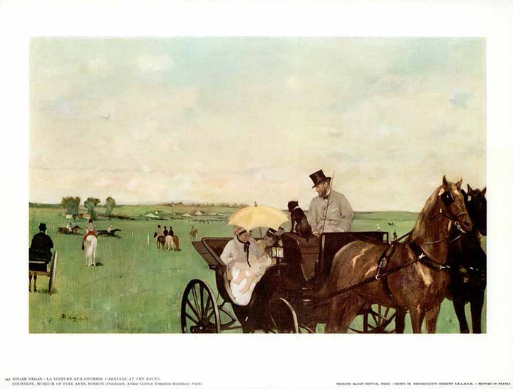 Carriage at the Races by Edgar Degas - 10 X 12 Inches (Art Print)
