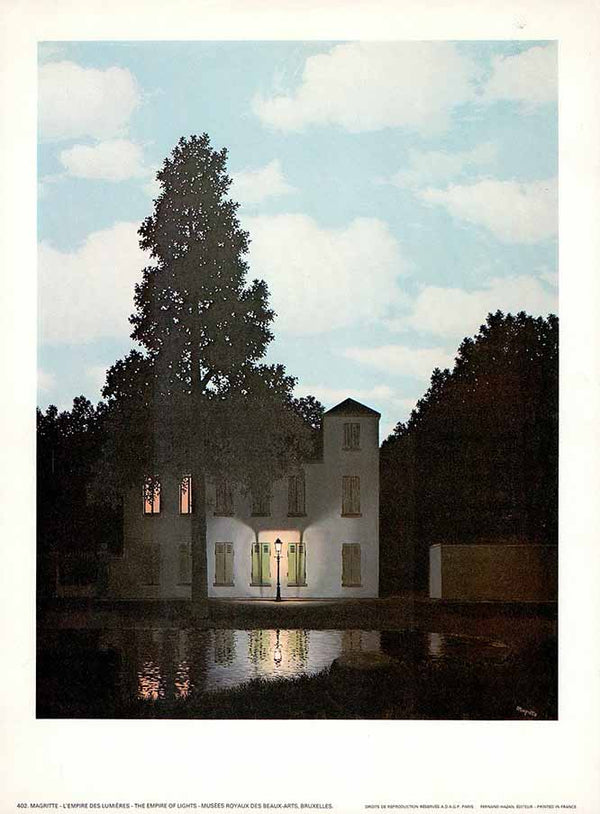 Empire of Light, 1954 by Rene Magritte - 10 X 12 Inches (Offset Lithograph)