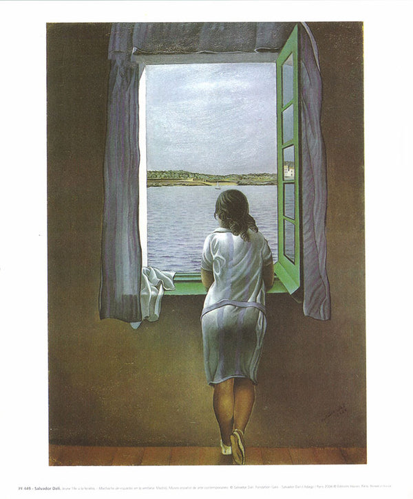 Jeune fille a la fenêtre by Salvador Dali - 10 X 12 Inches (Art Print)