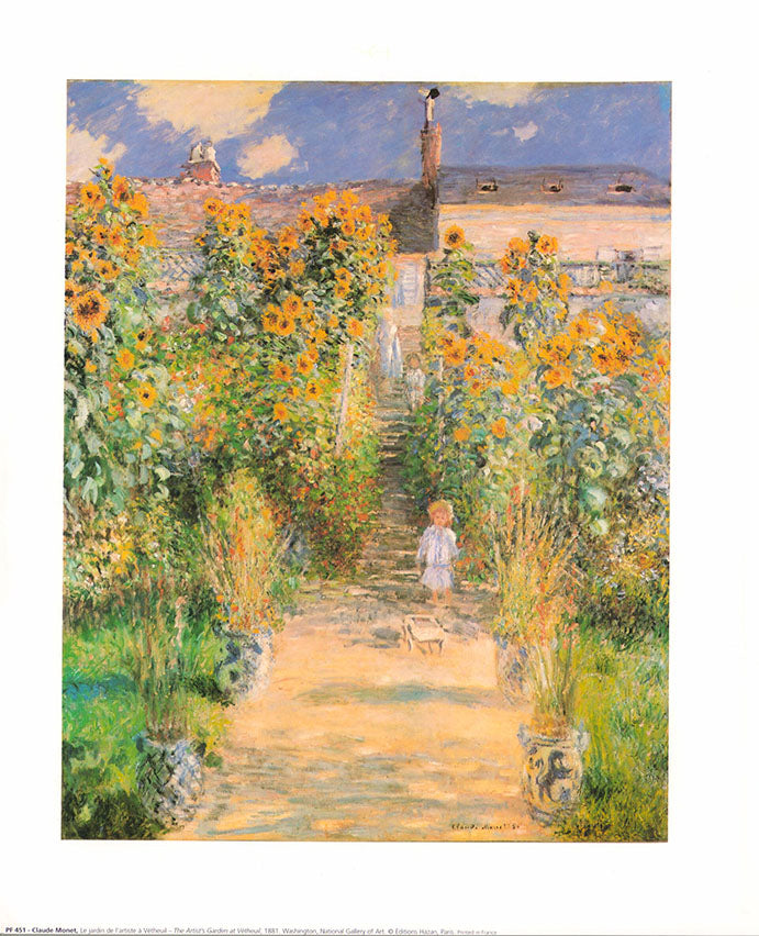 The Artists Garden at Vetheuil, 1881 by Claude Monet - 10 X 12 Inches (Art Print)
