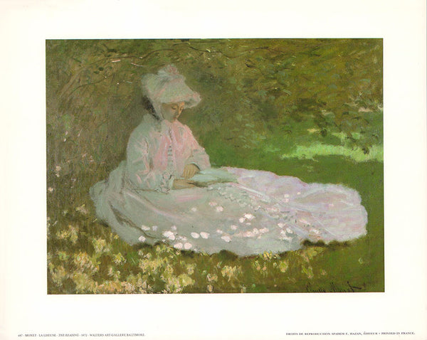 The reading - 1872 by Monet - 10 X 12 Inches (Art Print)