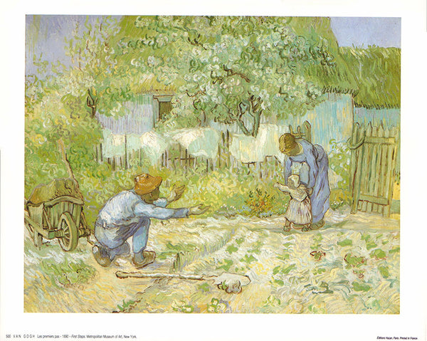 First steps - 1890 by Vincent Van Gogh - 10 X 12 Inches (Art Print)