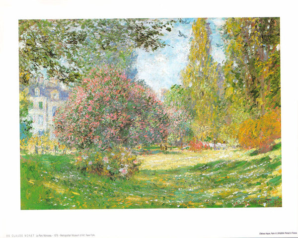 Le Parc Monceau - 1876 by Claude Monet - 10 X 12 Inches (Art Print)