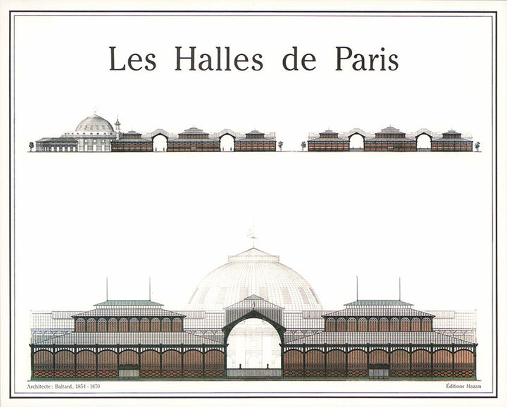 Les Halles de Paris by Baltard - 10 X 12 Inches (Art Print)