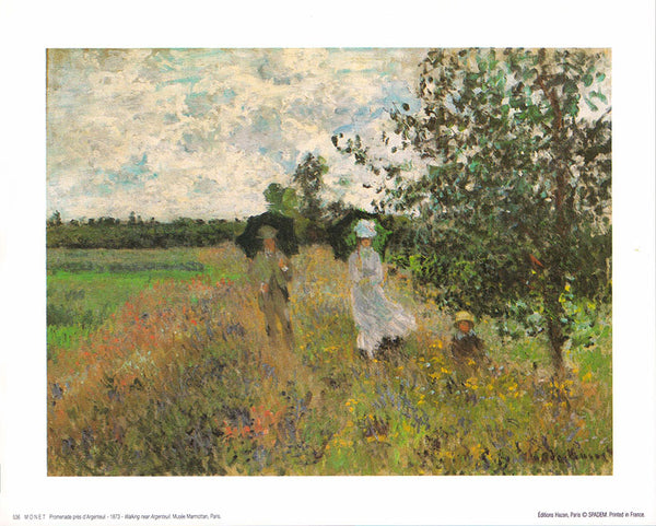 Walking near Argenteuil - 1873 by Claude Monet - 10 X 12 Inches (Art Print)