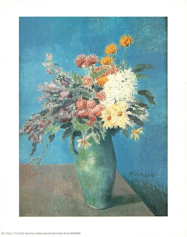 Vase of Flowers by Pablo Picasso - 10 X 12 Inches (Art Print)