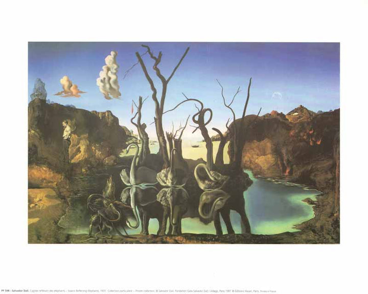 Swans Reflecting Elephants, 1937 by Salvador Dali - 10 X 12 Inches (Art Print)