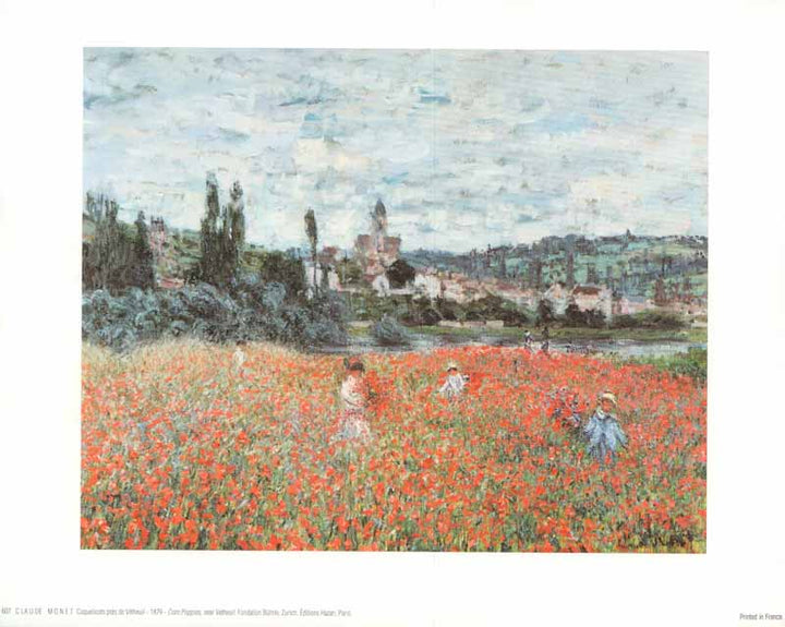 Corn Poppies Near Vetheuil, 1879 by Claude Monet - 10 X 12 Inches (Art Print)