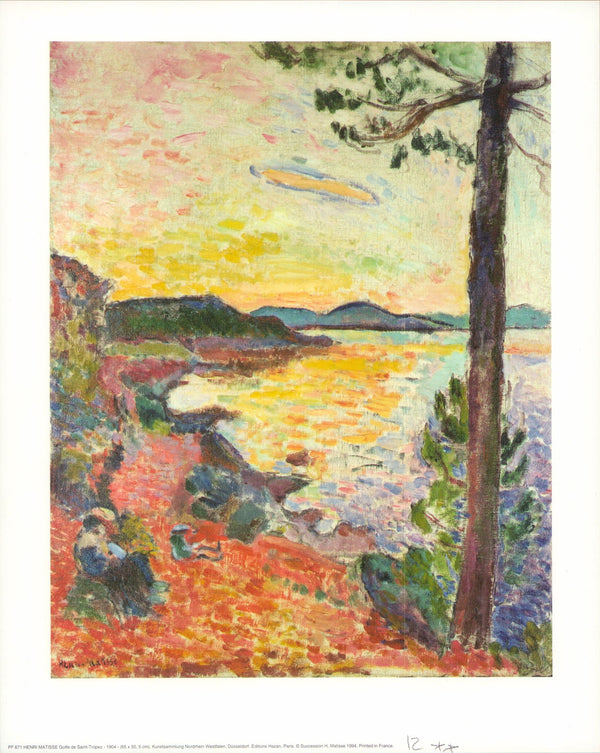 Golfe de Saint-Tropez, 1904 by Henri Matisse - 10 X 12 Inches (Art Print)