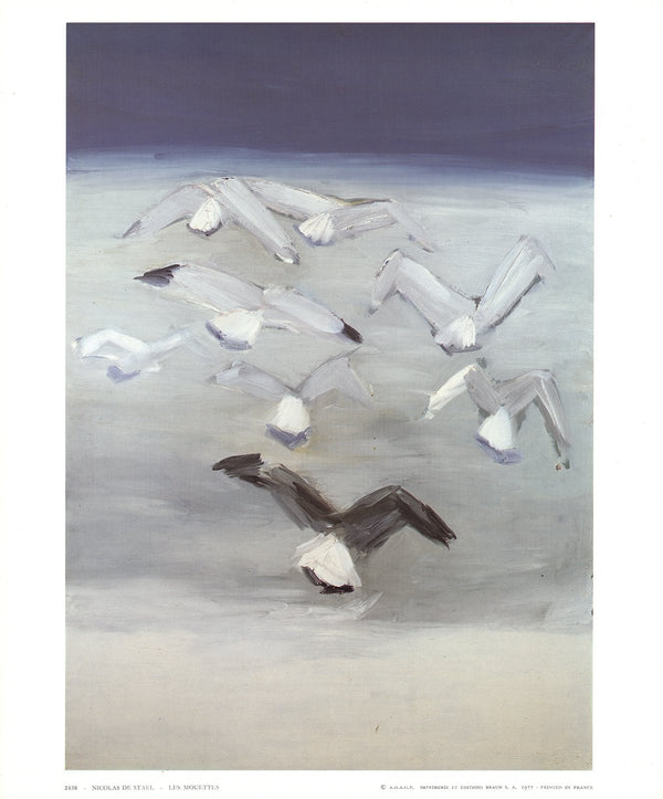 Seagulls, 1955 by Nicolas De Stael - 10 X 12 Inches (Art Print)