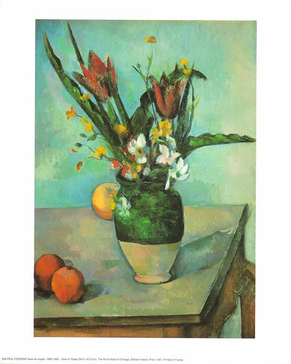 Vase of Tulips, 1890-1892 by Paul Cezanne - 10 X 12 Inches (Art Print)